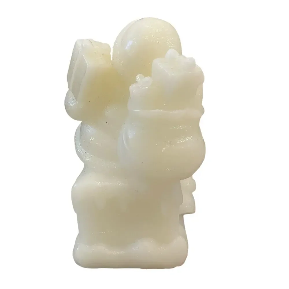 Martha Stewart Santa Flameless Christmas Internal Glow Wax LED Candle Cream New